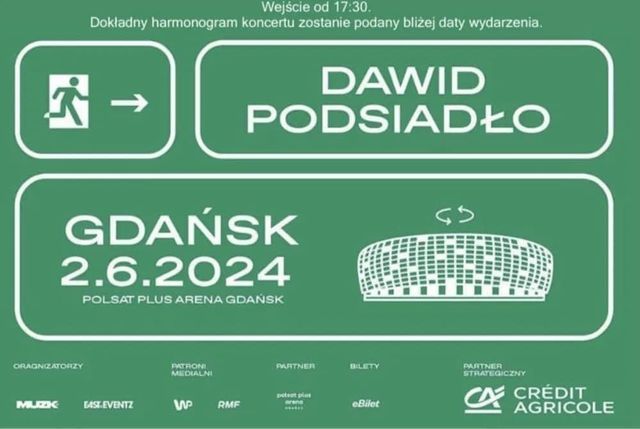 2 Bilety VIP Dawid Podsiadło Gdańsk