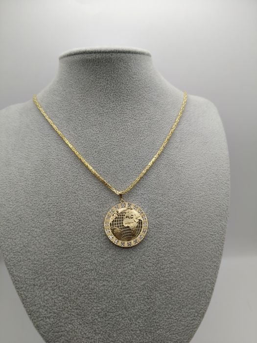 Złota Zawieszka Mapa Świata Pr.585 Nowa Zapraszamy