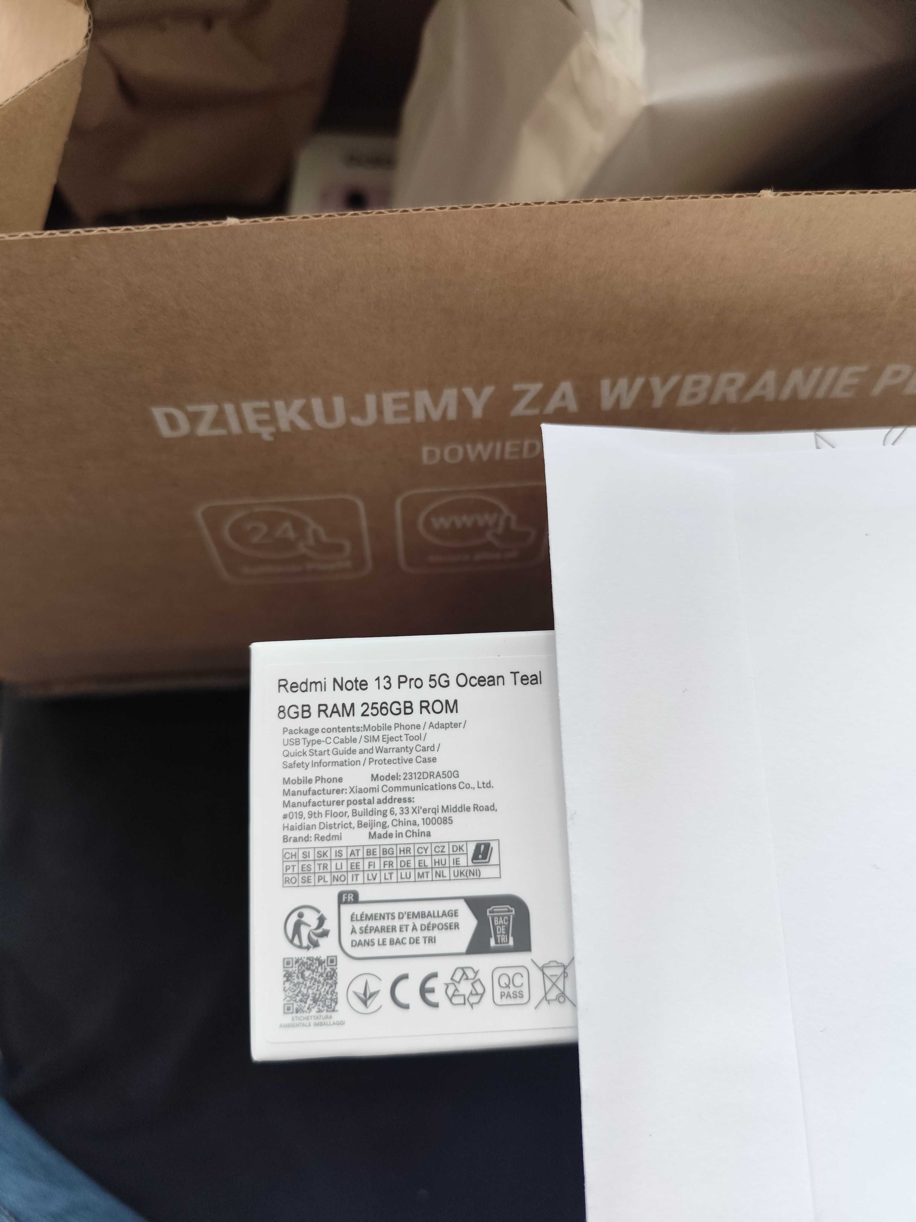 Xiaomi Redmi Note 13 Pro 5G 8/256GB nowy Play Ocean teal