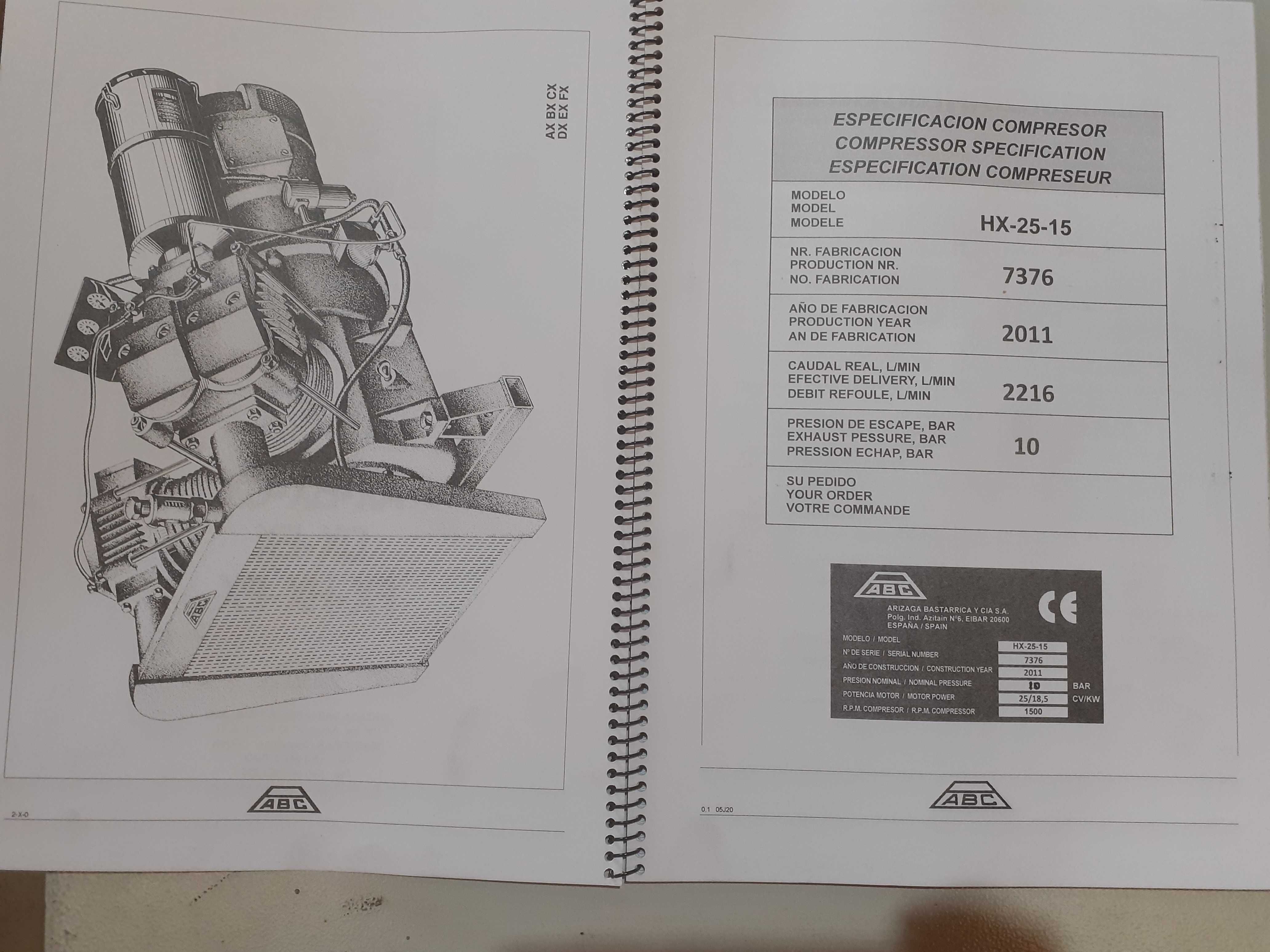 Compressor HX 25-15 de 10 BAR