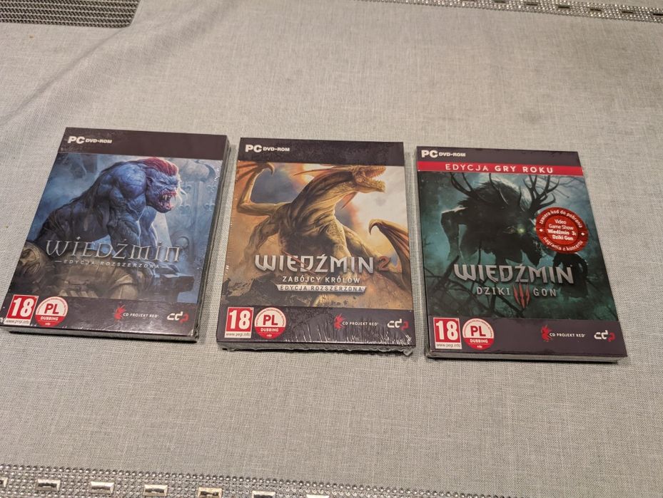 Wiedźmin, The Witcher, Zestaw 3 steelbook'ów, edycja specjalna, w foli