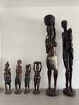 Estatuas africanas em madeira - 6 peças