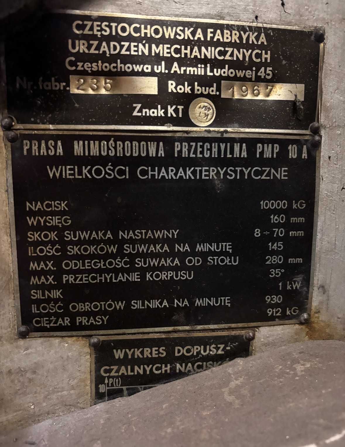 Prasa mimośrodowa 10t