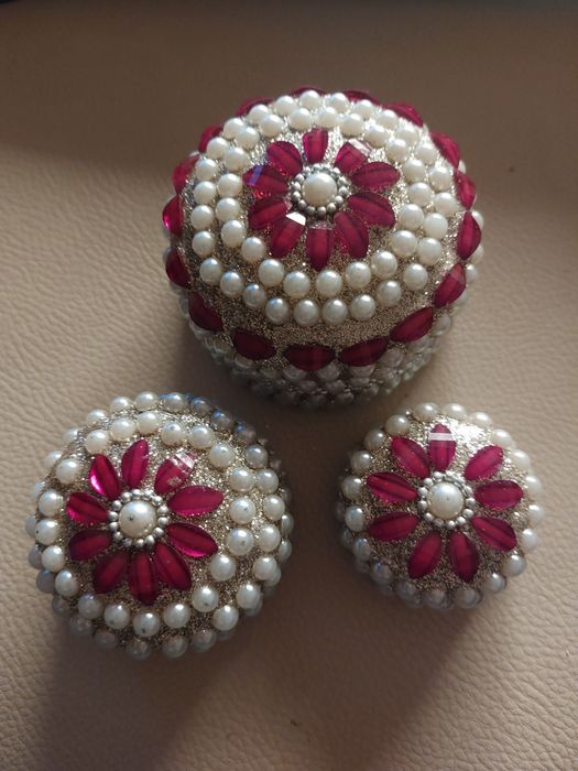 Conjunto de 3 caixas artesanais de Marrocos