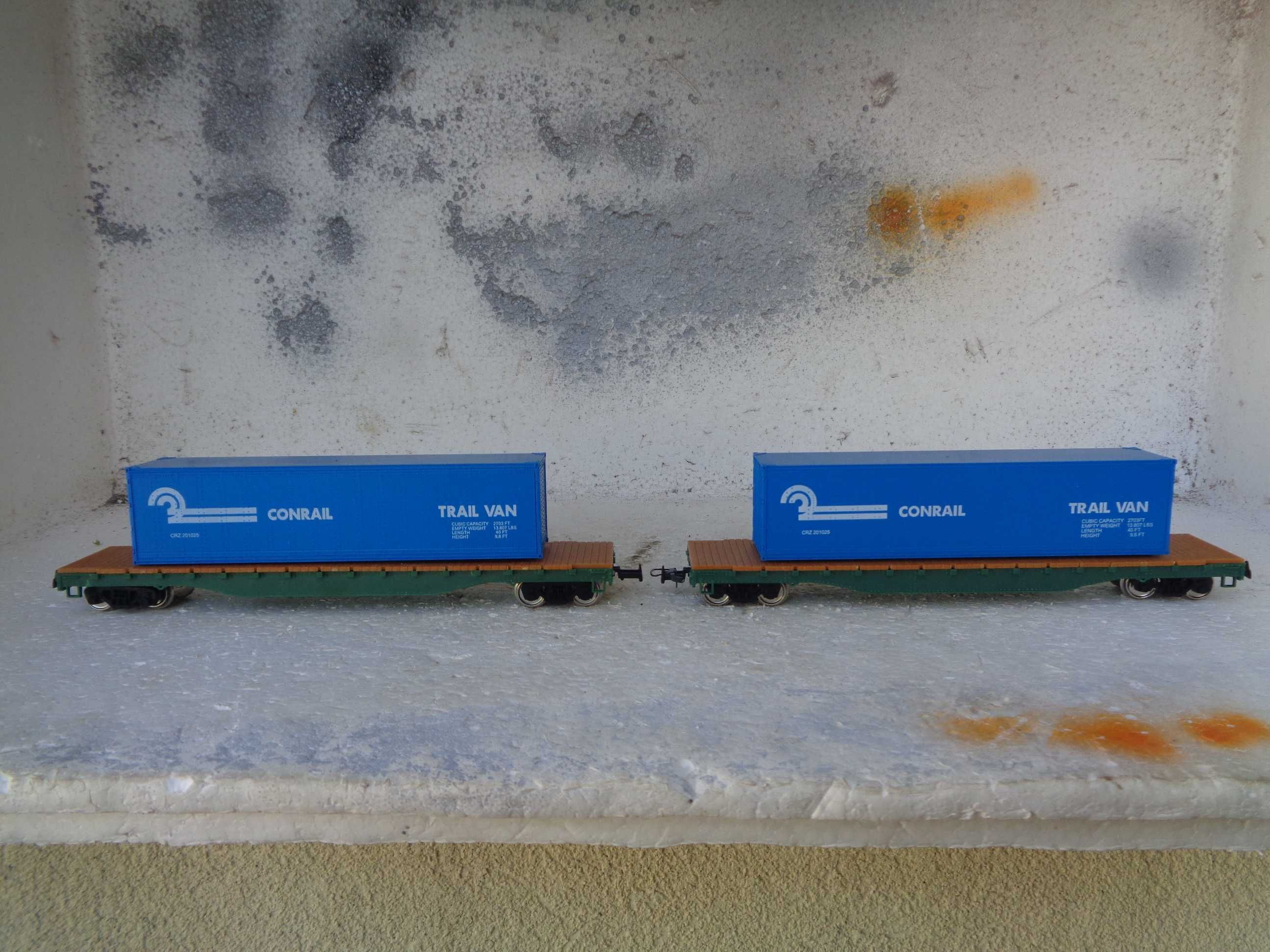 1:87 Mehano Lote de 2 vagões CONRAIL porta contentor