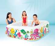 Basen ogrodowy dmuchany dla dzieci 160/160/50 cm 340L akwarium morskie