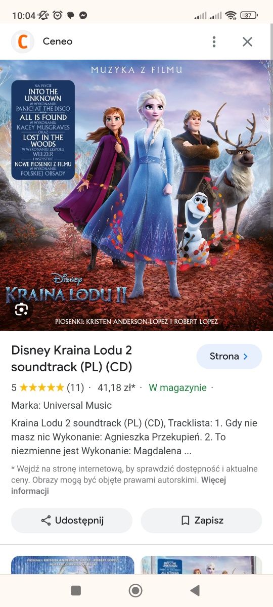 4 płyty kraina lodu ELSA Frozen lodowe piosenki gorączka lodu przygoda