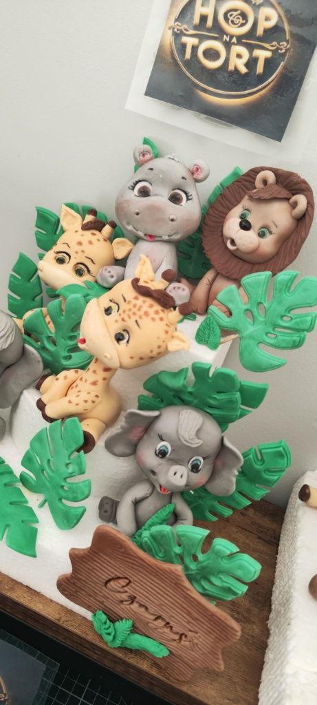 Safari figurki z masy cukrowej