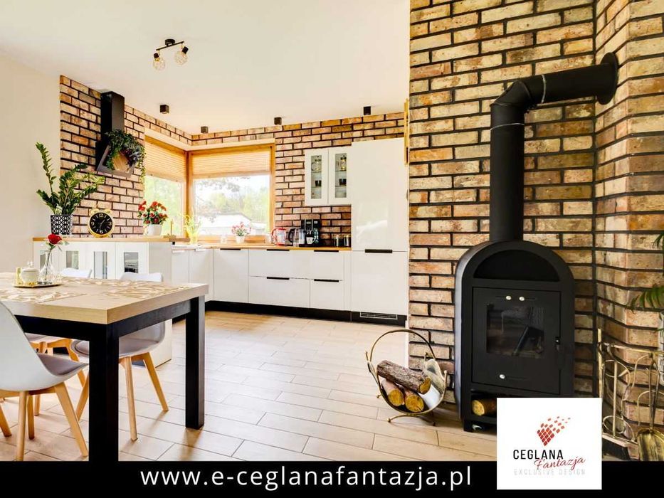 płytki z cegły rozbiórkowej, płytki ceglane, cegła na ścianę, montaż