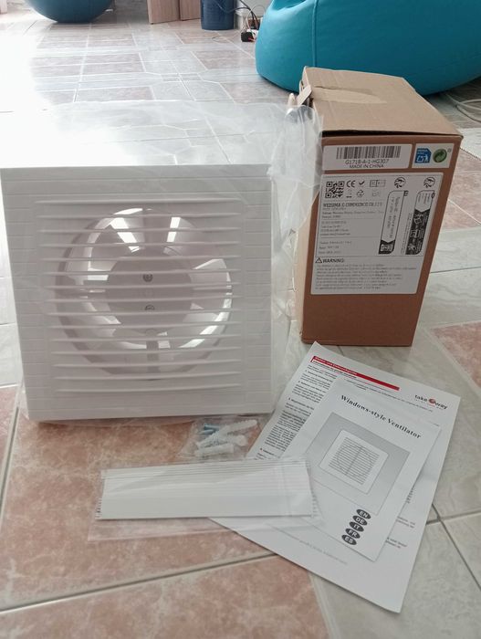Ventilador de parede banheiro- cozinha com placa guia de refluxo 150mm