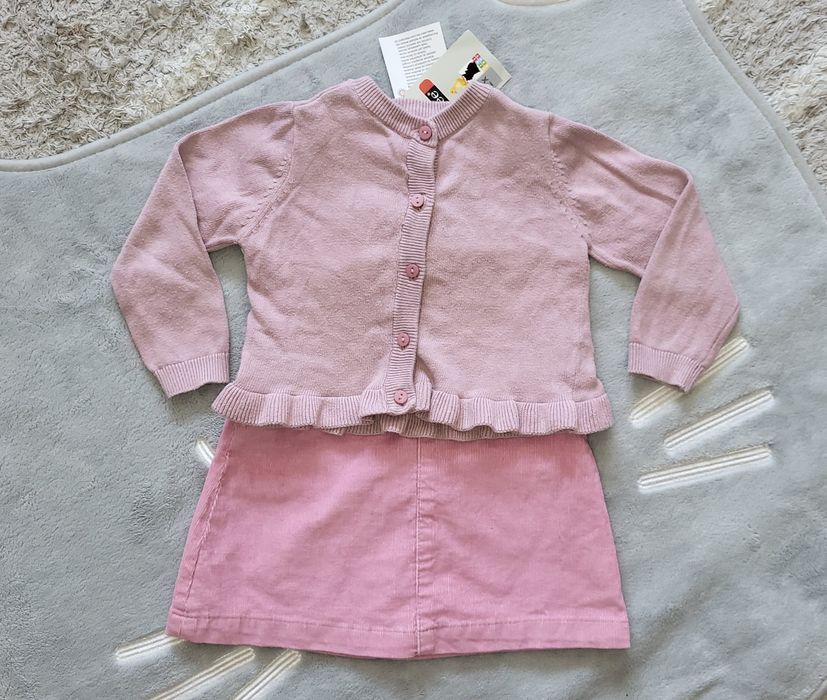 80 zestaw paczka dla dziewczynki spódniczka ogrodniczka rampers h&m
