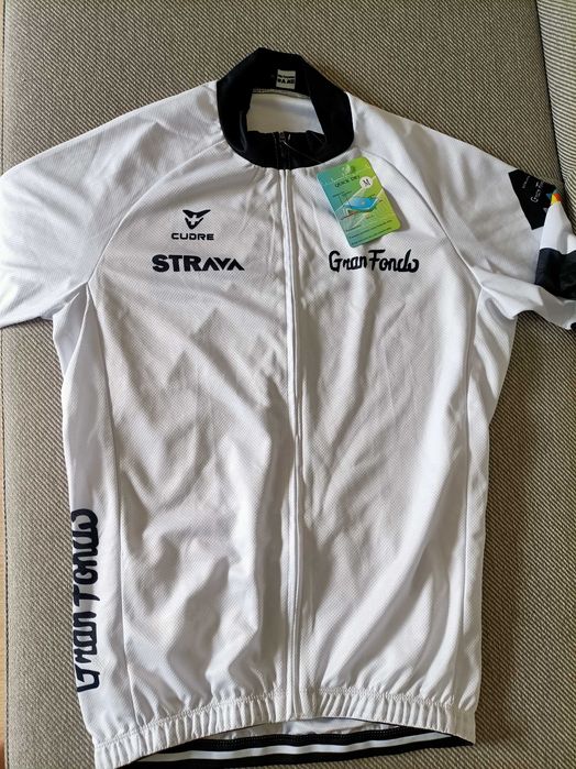 Nowa koszulka kolarska STRAVA Gran Fondo r. M biała