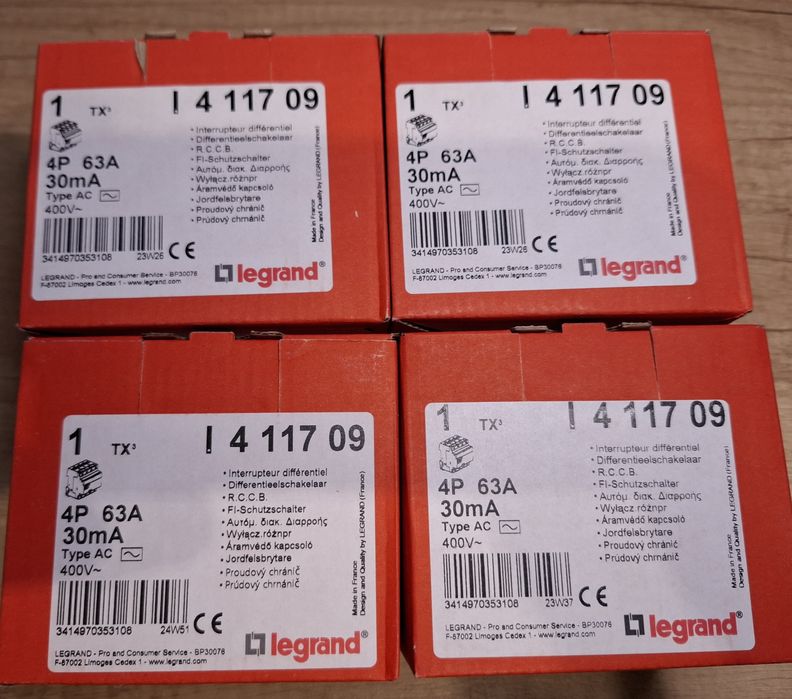 Wyłącznik różnicowoprądowy P304 4P 63a 411709 Legrand