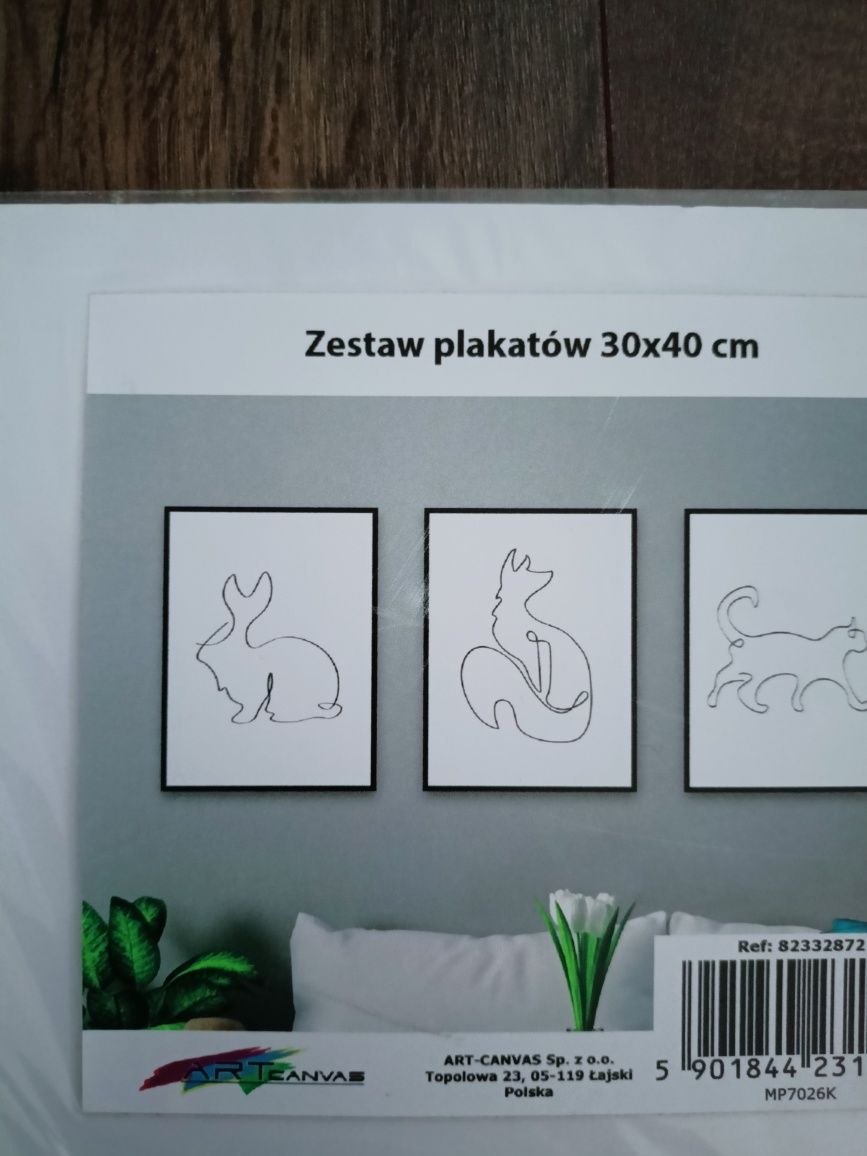 Obraz grafiki 3 sztuki art canvas