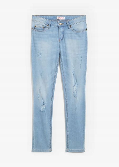 B.P.C jeansy skinny niebieski z przetarciami ^42
