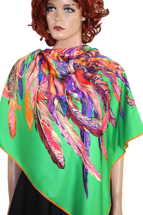 C1-4 Ogromna Jedwabna Chusta SILK Prezent 130x130