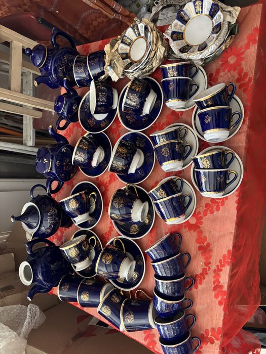 Чайні пари кобальт чашки заварник посуд ссср сервіз