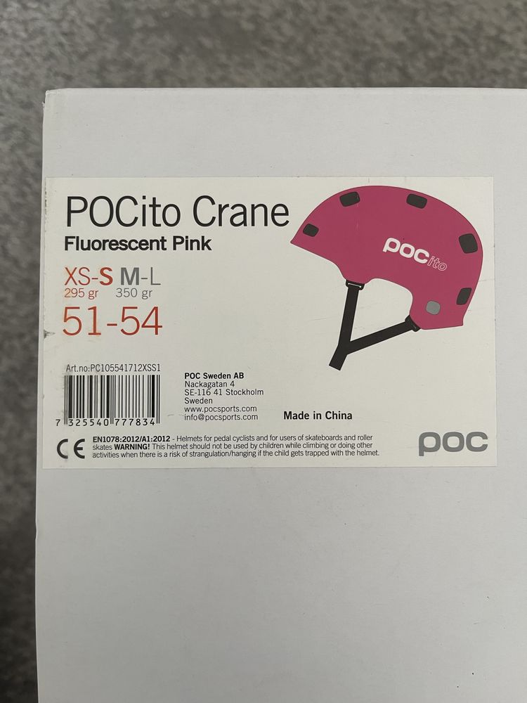 POCito Crane XS-S kask fluorescent pink