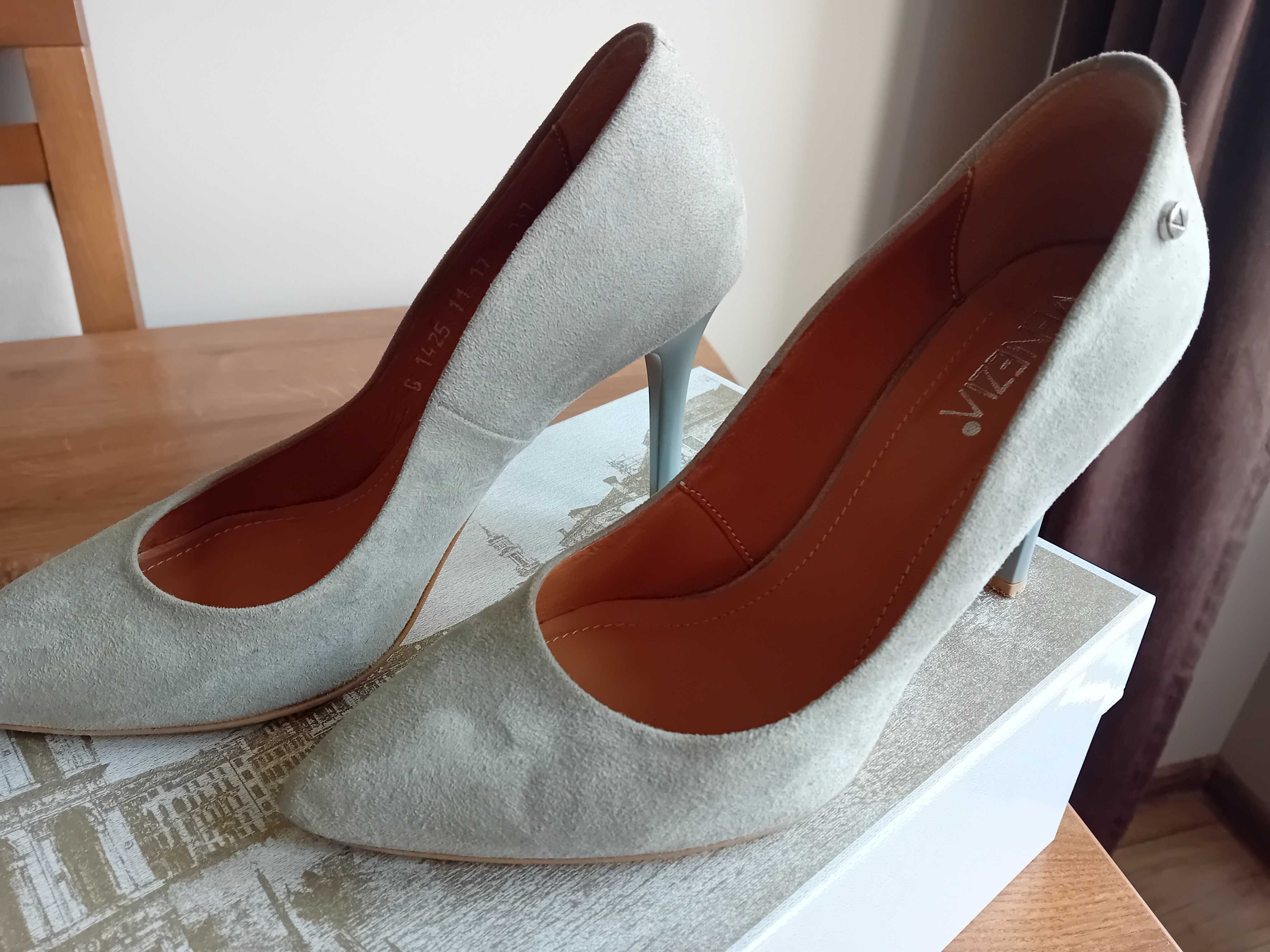 Buty szare szpilki 37 VENEZIA