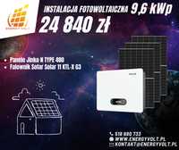 Fotowoltaika 9,6kW Jinko 480W Black + SOFAR 11KTLX-G3 + Montaż