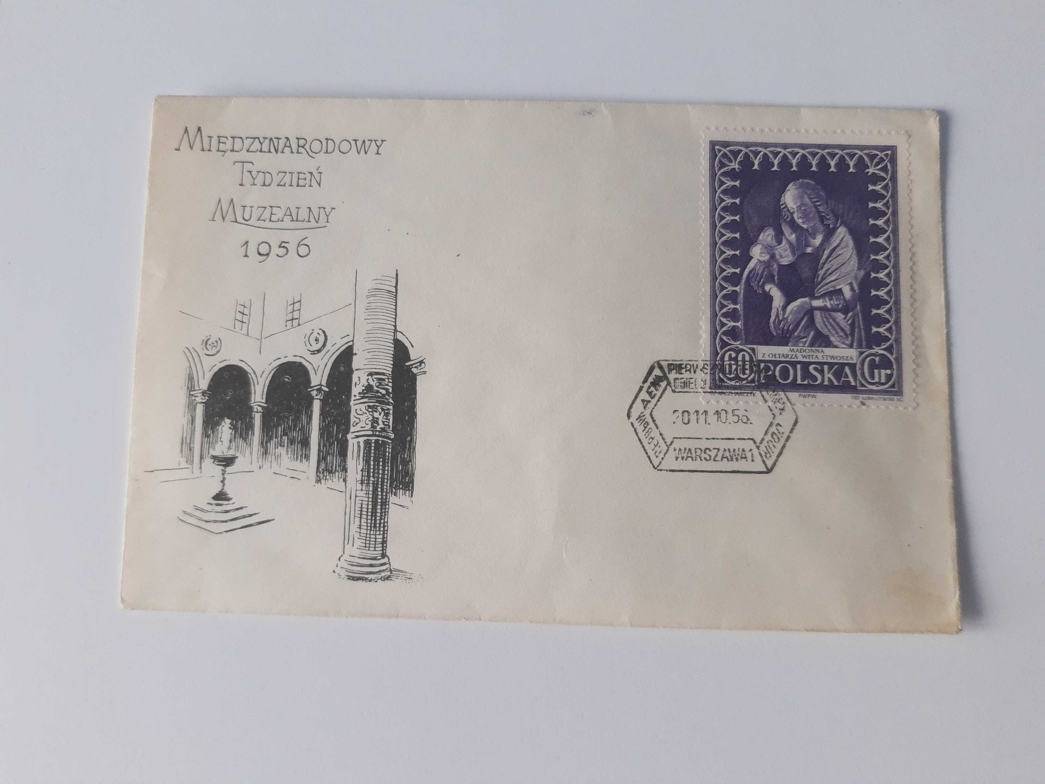 Koperty FDC Międzynarodowy Tydzień Muzealny 1956