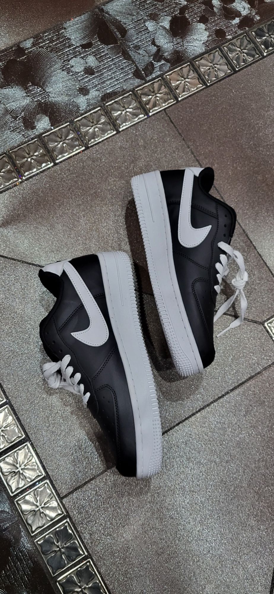 Nike air force 1 buty sportowe męskie unisex czarne łyżwa logo 41