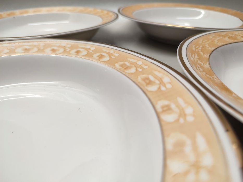 Talerze obiadowe głębokie Chodzież Roman Marmurek PRL Porcelana