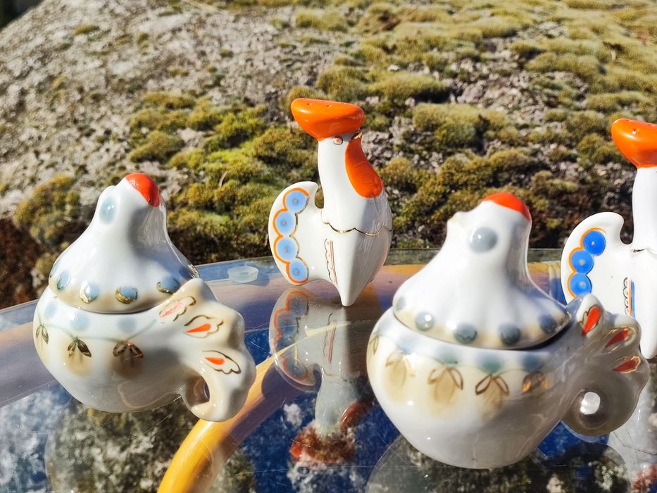 Solniczka KURA porcelanowa ZSRR,Połonne