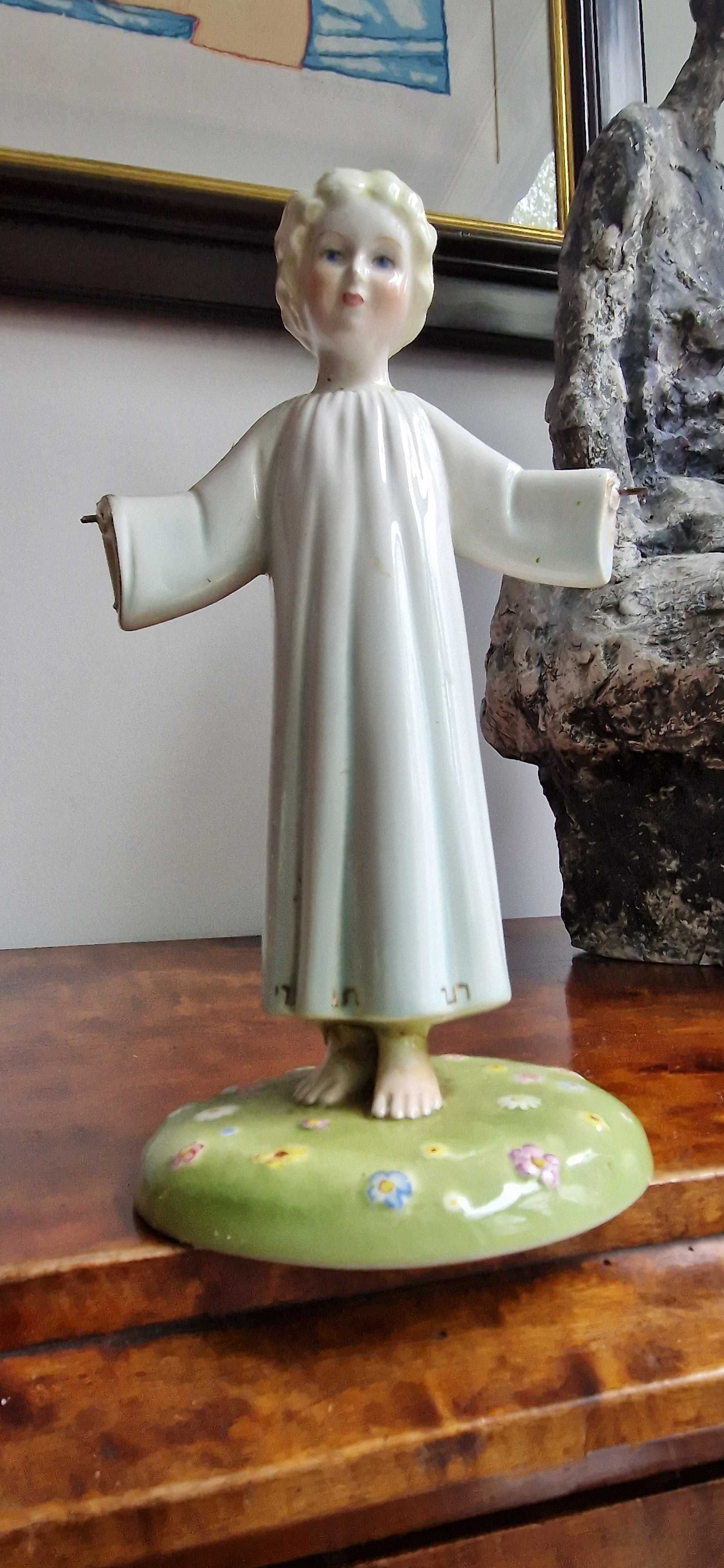 Rzeźba Jezus porcelana Italy dewocjonalia sakralna dekor sygnowany