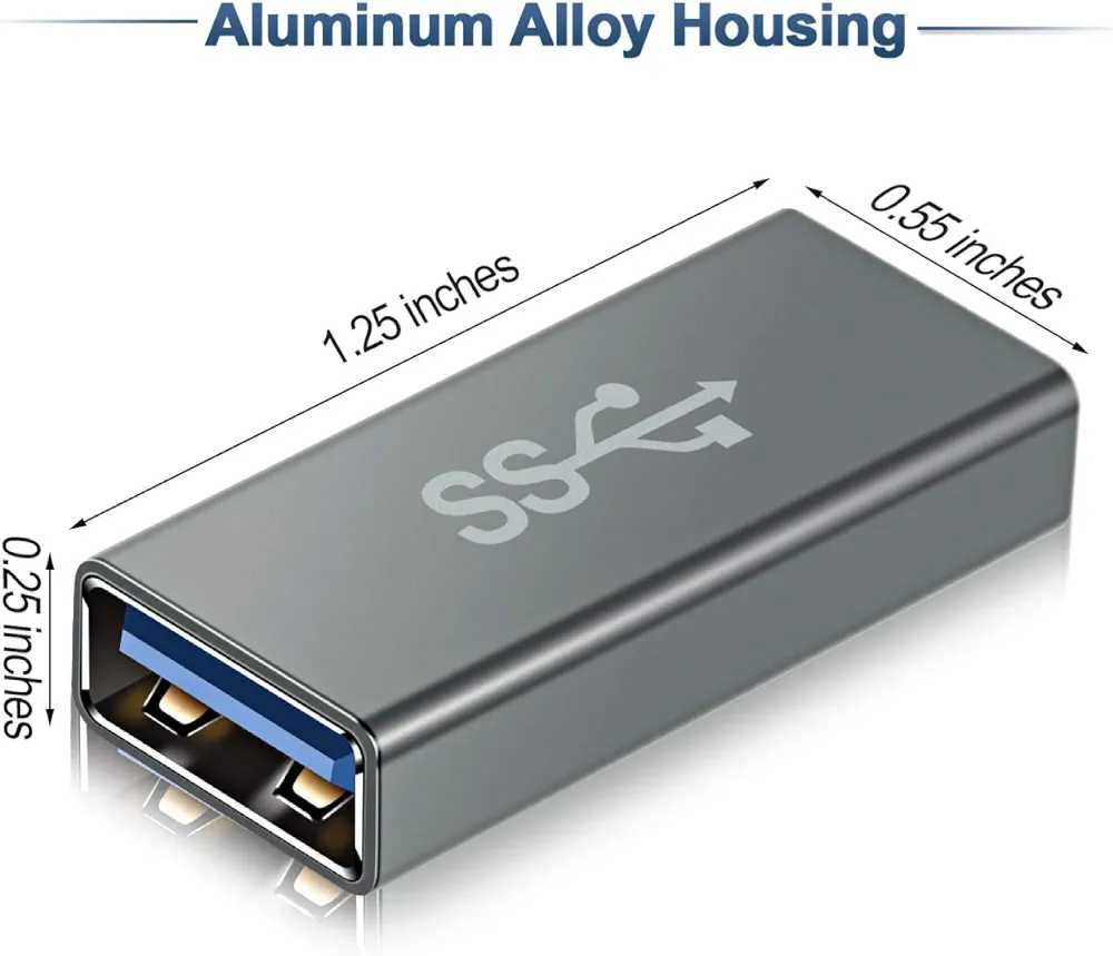 Basesailor Adapter USB A żeński na USB A żeński 3 sztuki