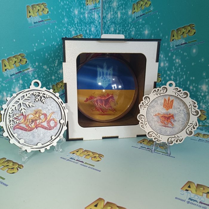 Набір. Новорічна кулька прикраса з Фото