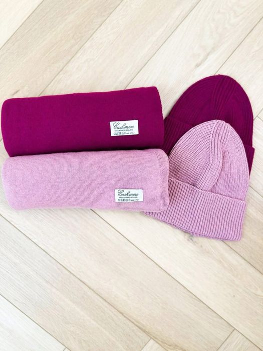 Czapka Fuksja cashmere  kasmzir i welna