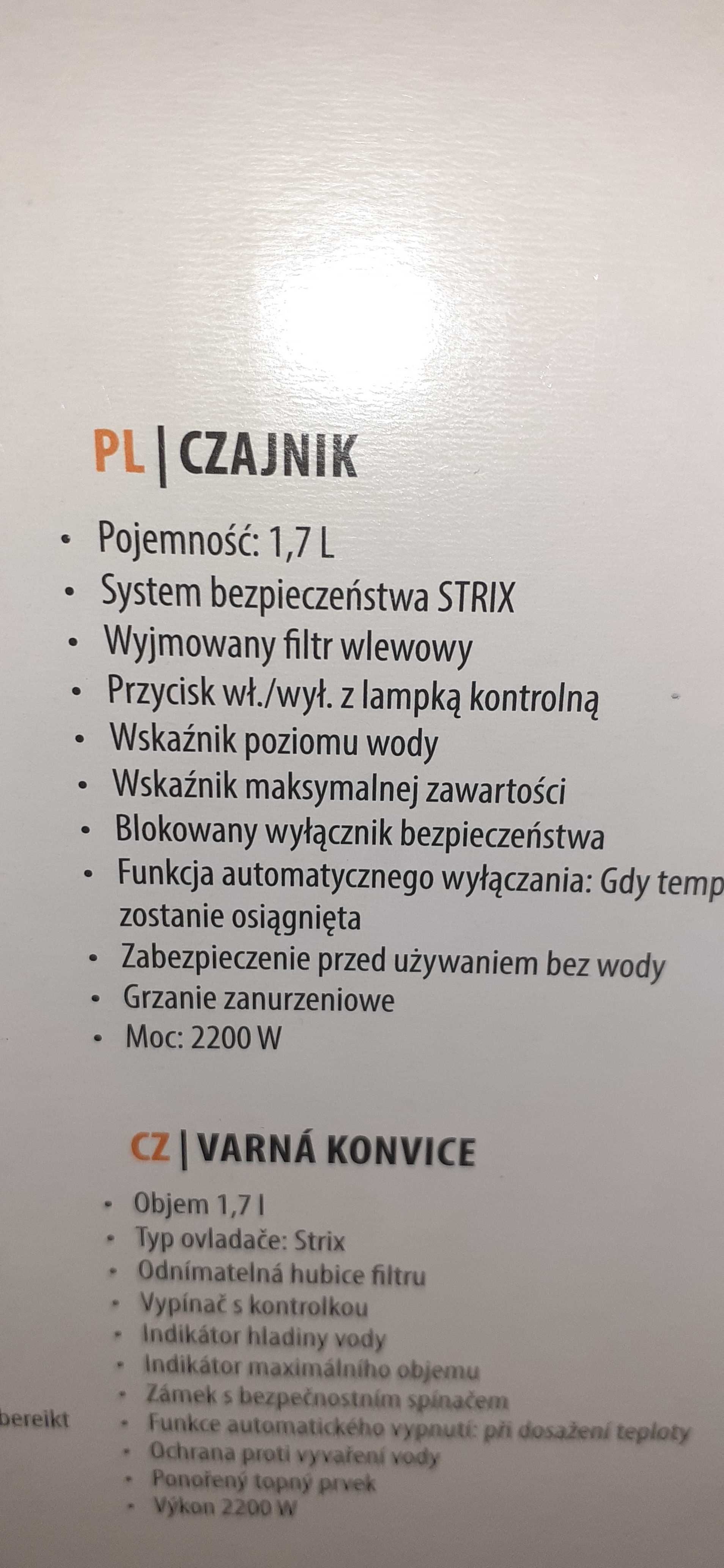 Czajnik elektryczny 1.7 litra