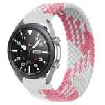 Pleciony Pasek Solo Loop – Różowo-Biały Nylonowy 22 mm do Galaxy Watch