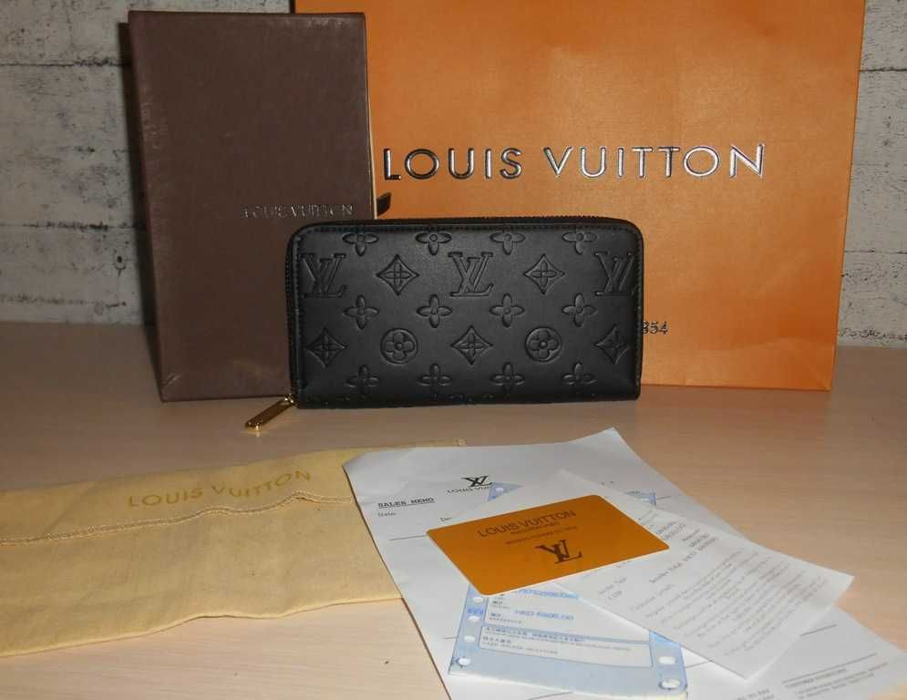 Louis Vuitton portmonetka Czarny portfel męski skóra 55-43
