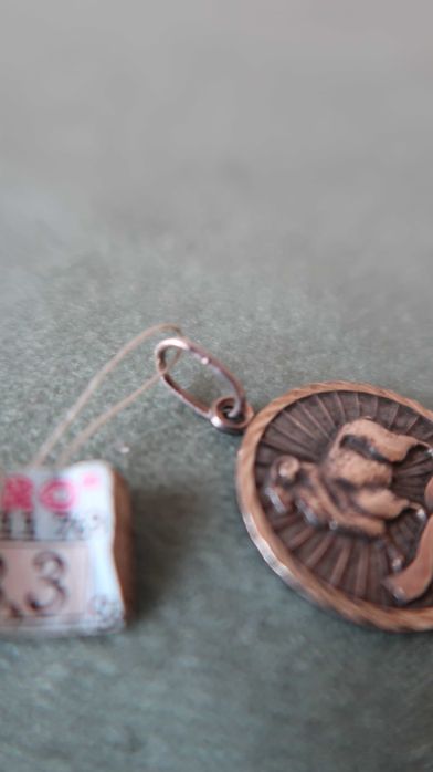 Srebro 925 zawieszka medalik baran okrągła wisiorek