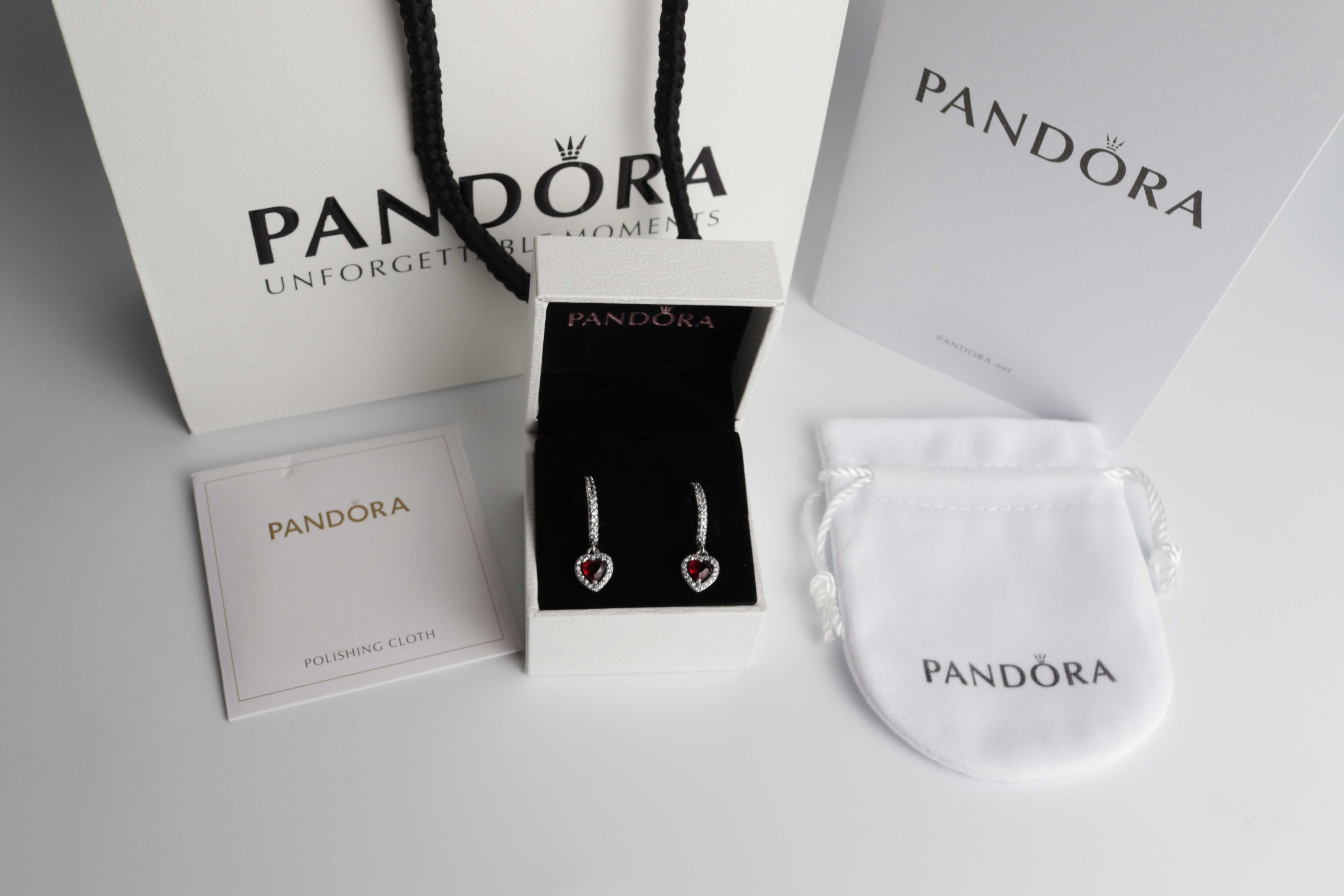 Pandora сережки "Серце з блискучим ореолом"
