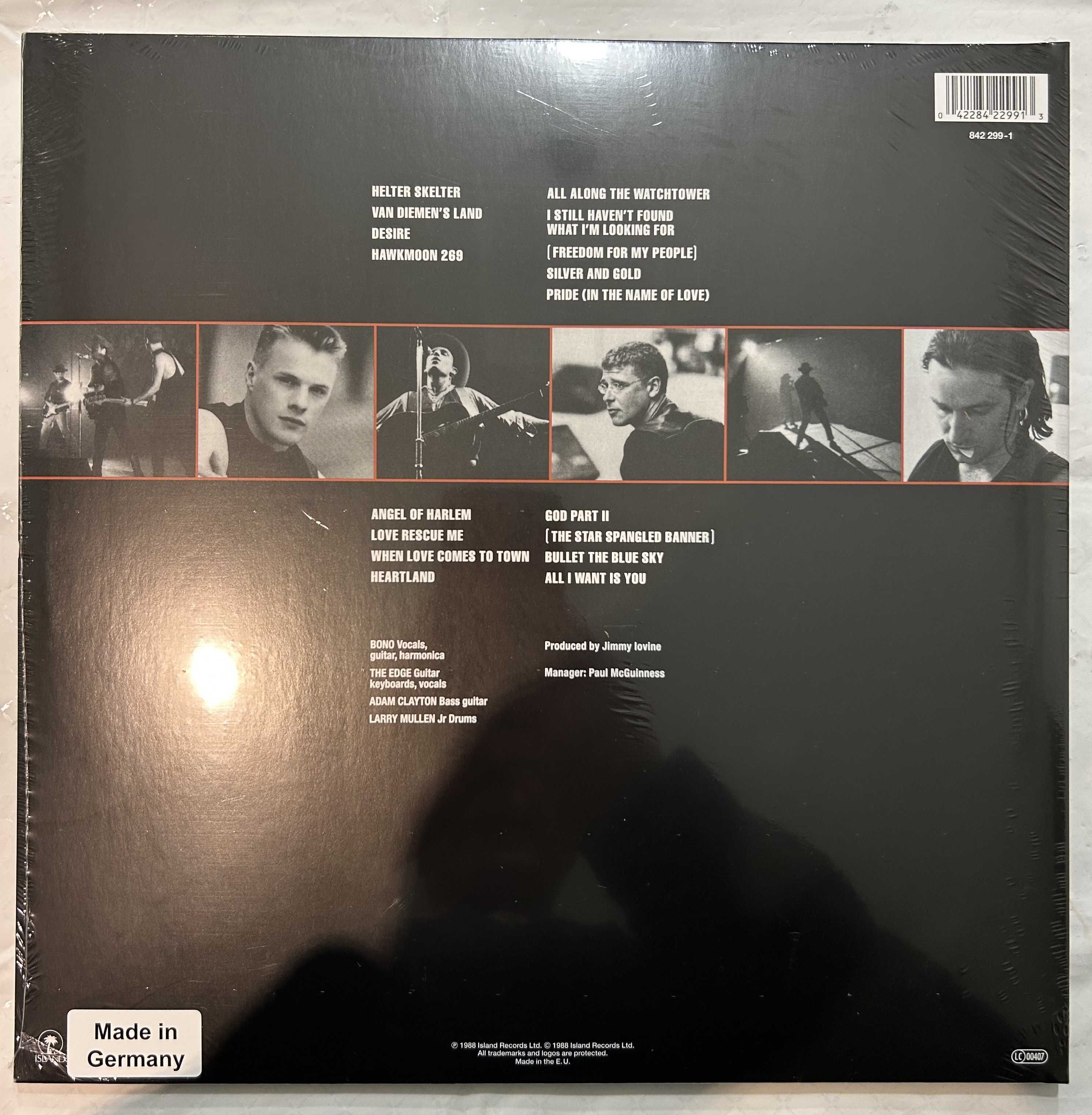 U2 Rattle And Hum Winyl Vinyl 2LP 180gr nowa w folii Island Germany