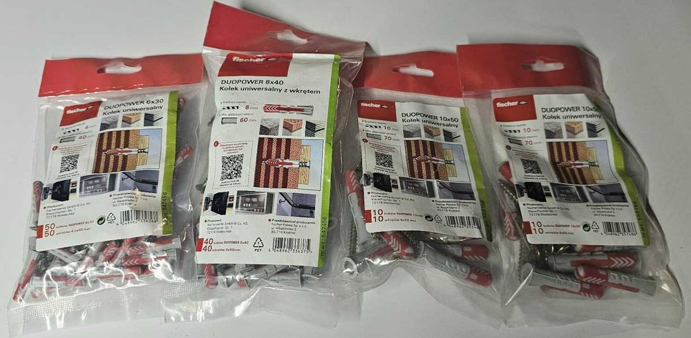 Zestaw Kołek uniwersalny Fischer DUOPOWER 6x30 8x40 10x50