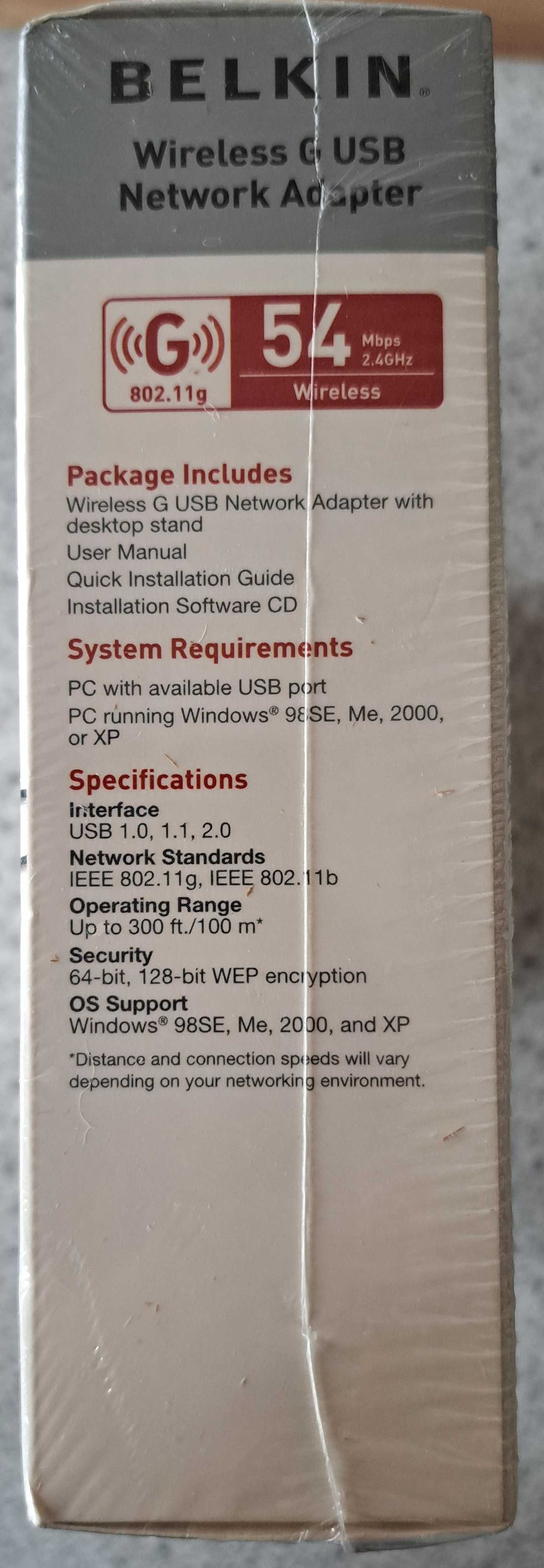 Karta sieciowa Belkin, USB, retro, Windows 98, Me, XP