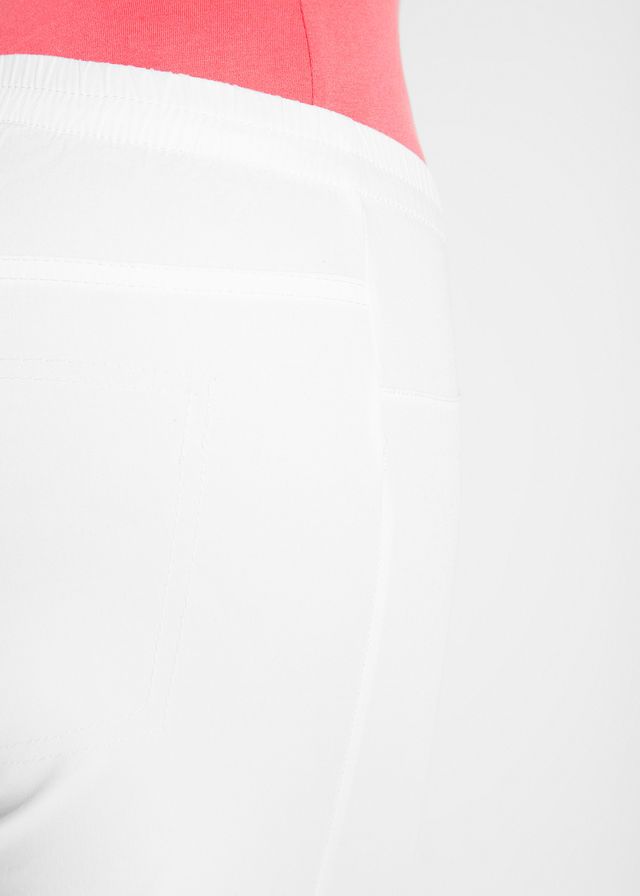 BONPRIX Spodnie Tregginsy Białe na Gumie Kieszenie Rybaczki 50
