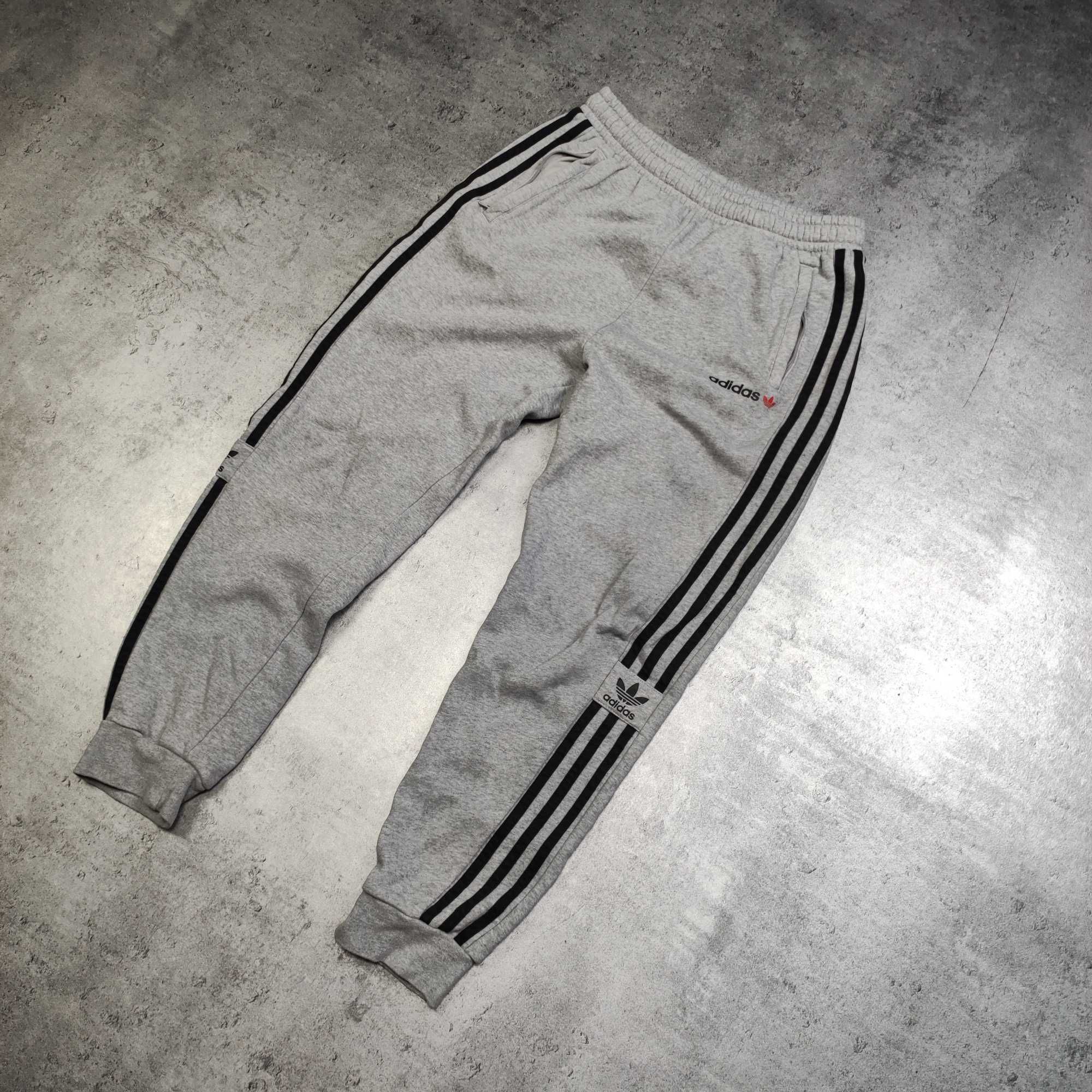 MĘSKIE Spodnie Dresy Dresowe Sport Bawełna 3 Paski Logo Adidas Nadruk