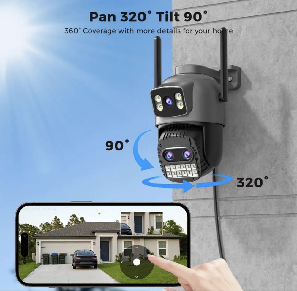 Камера IP WIFI LAN ONVIF 15 Мп 10Х ZOOM вулична поворотна відеокамера