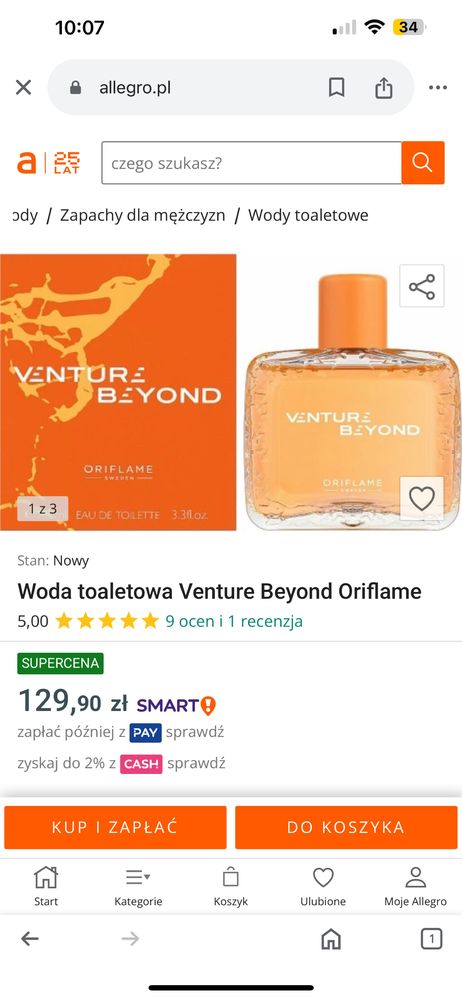 Perfumy męskie Venture Beyond Oriflame 100 ml
