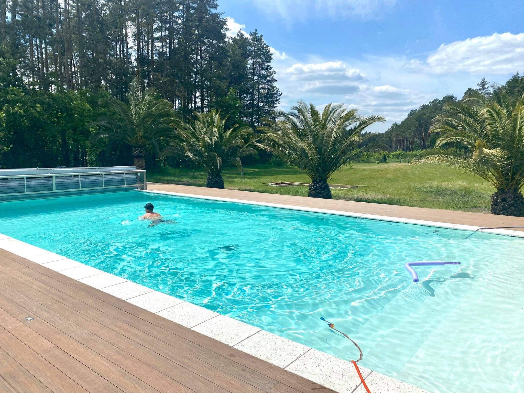 Basen ogrodowy gotowy, z laminatu, wkopywany 6,50x3,70x1,55 MONTAŻ