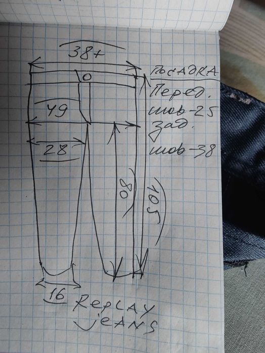 Джинсы Replay Blue jeans Italy W28 stretch navy.