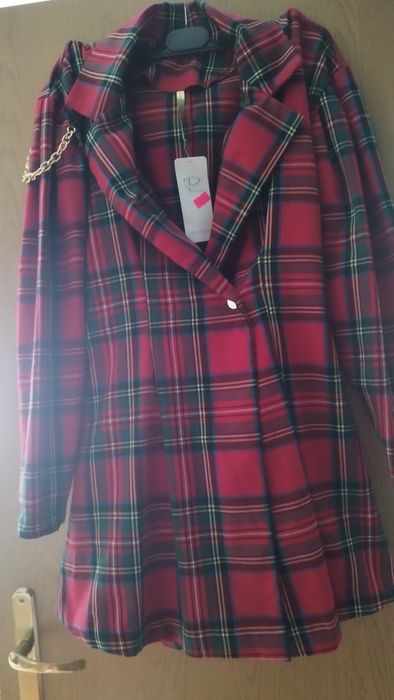 Kombinezon marynarka krata święta 36-38