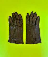 Rękawiczki skórzane damskie czarne skóra naturalna XS-S