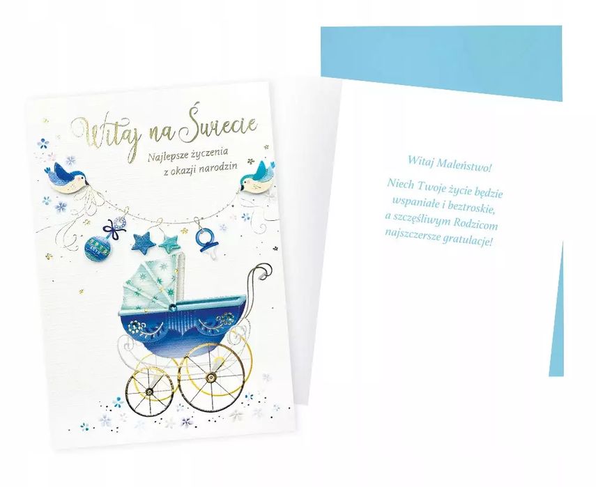 Karnet B6 Narodziny (chłopiec). Kukartka. Nowy Produkt