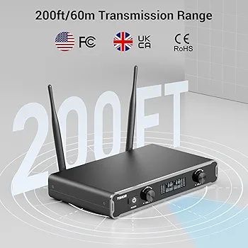 TONOR – Bezprzewodowy system mikrofonowy UHF z podwójnymi mikrofonami